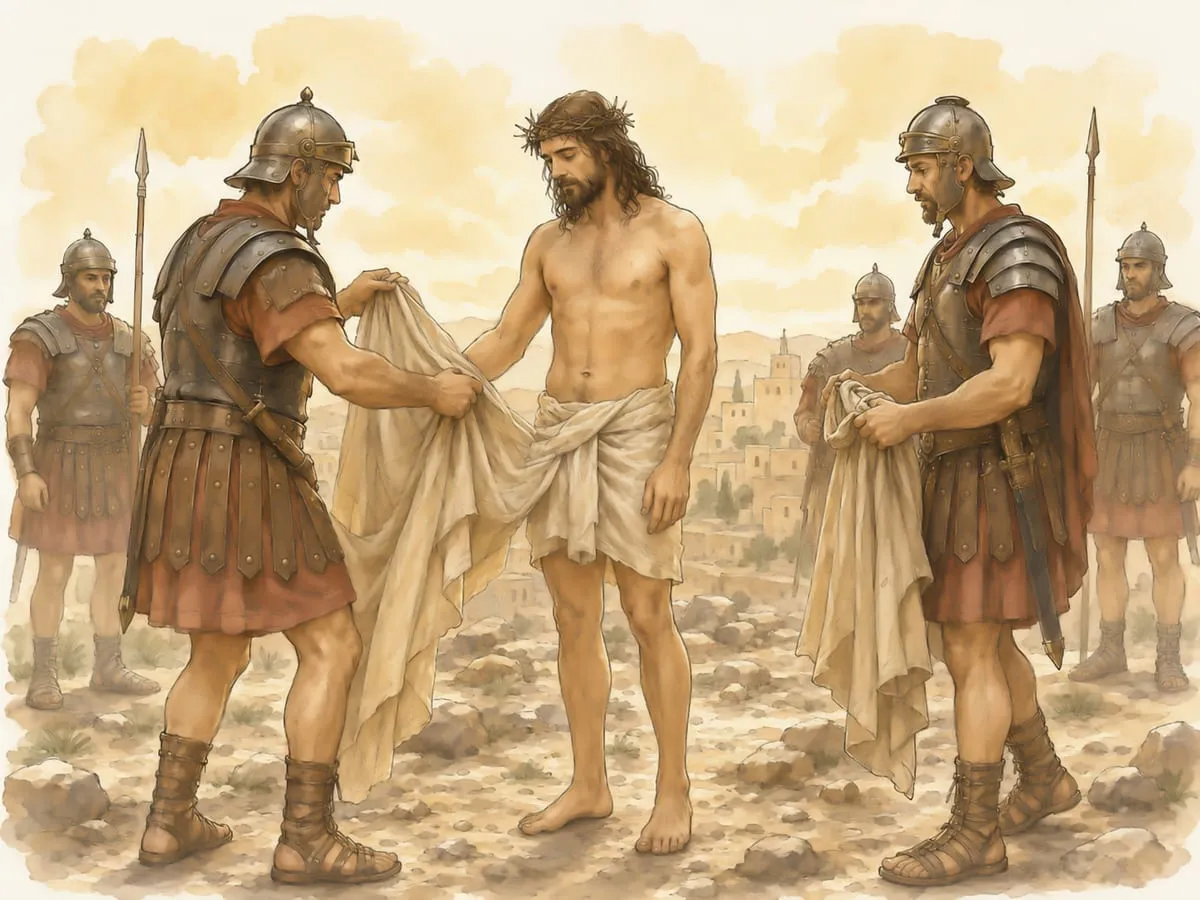 Estación 10: Jesús es despojado de sus vestiduras