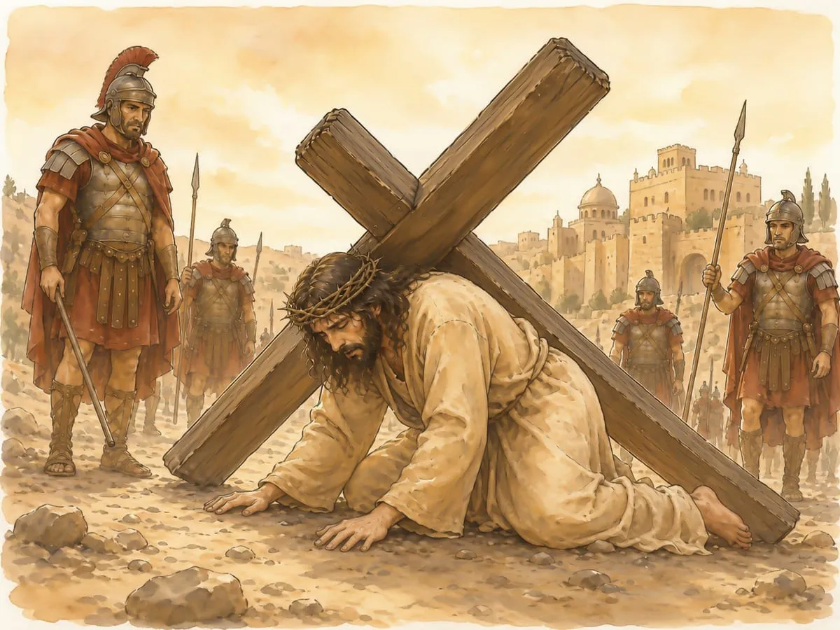 Estación 3: Jesús cae por primera vez