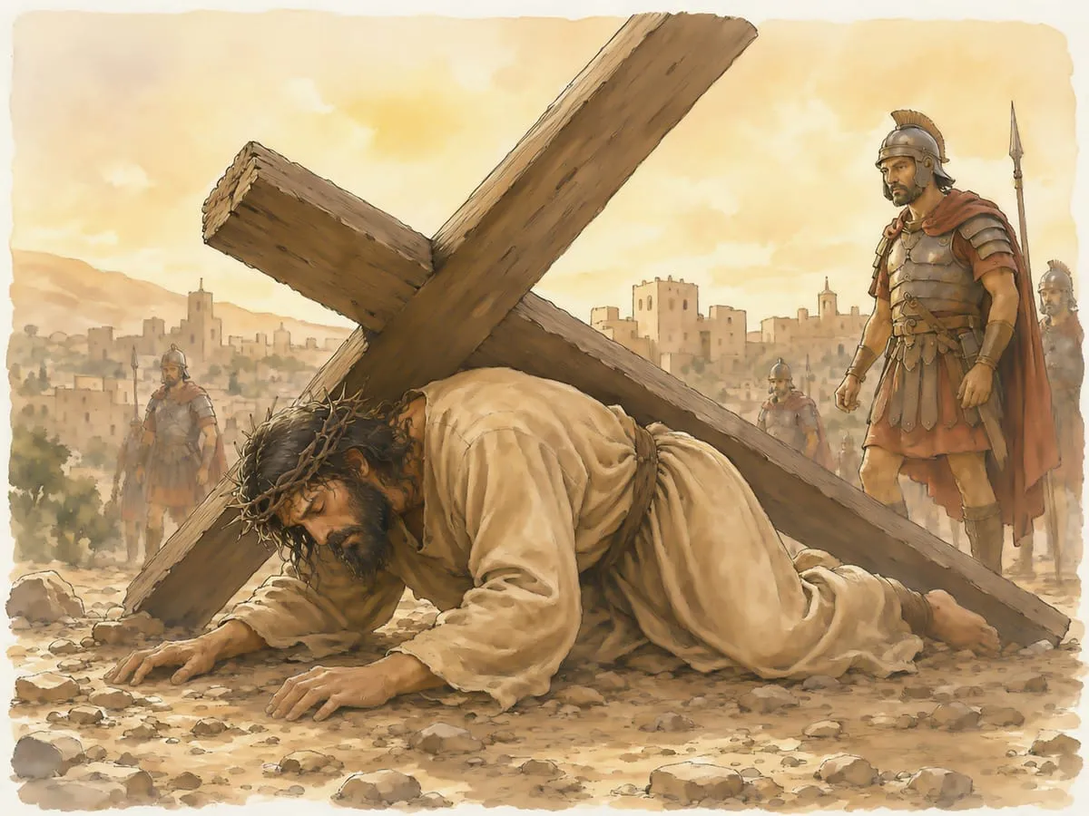 Estación 7: Jesús cae por segunda vez