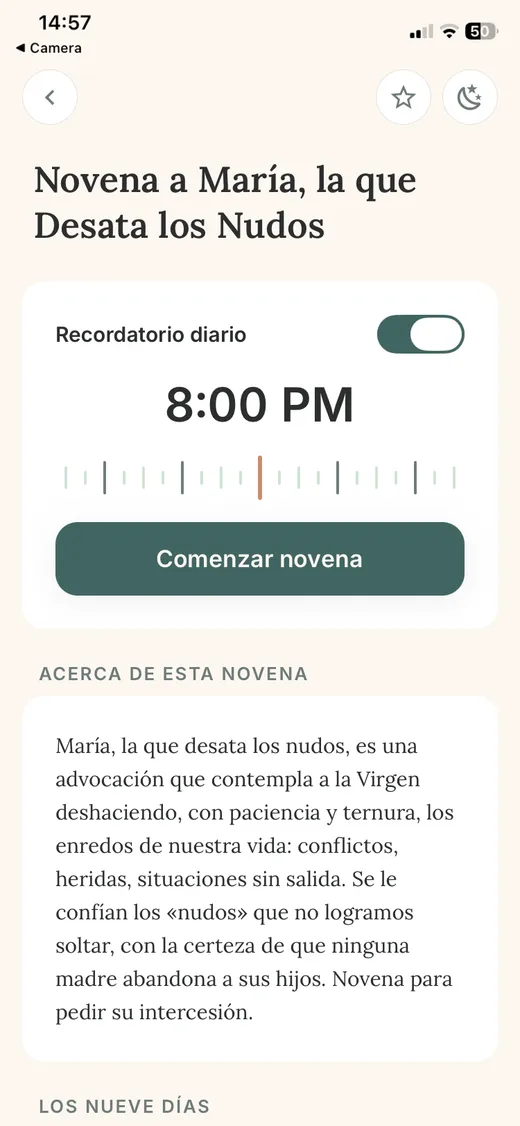 Novena a María, la que Desata los Nudos, con recordatorio diario a las 8:00 PM