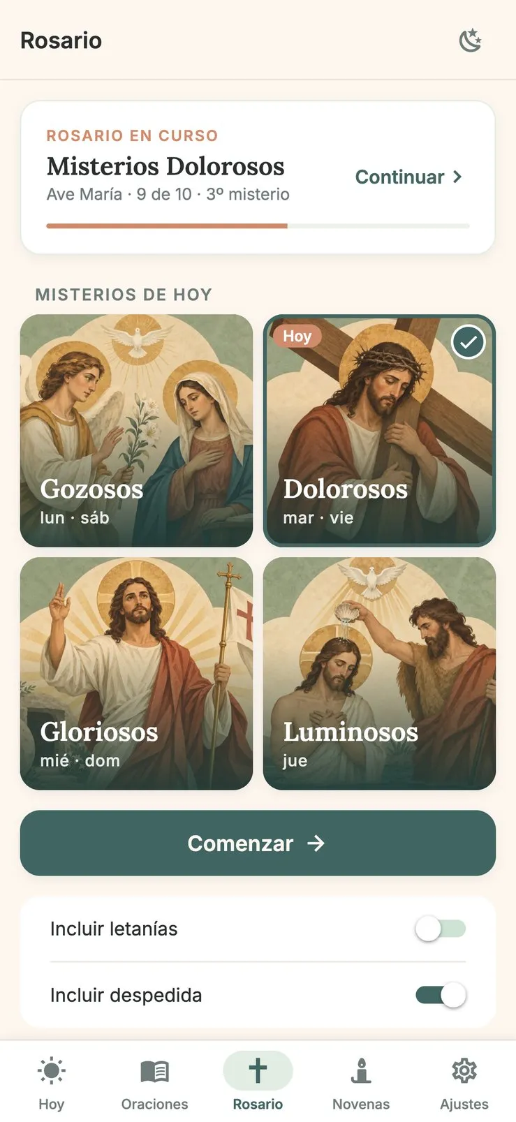 Captura de MiRezo: Rosario guiado