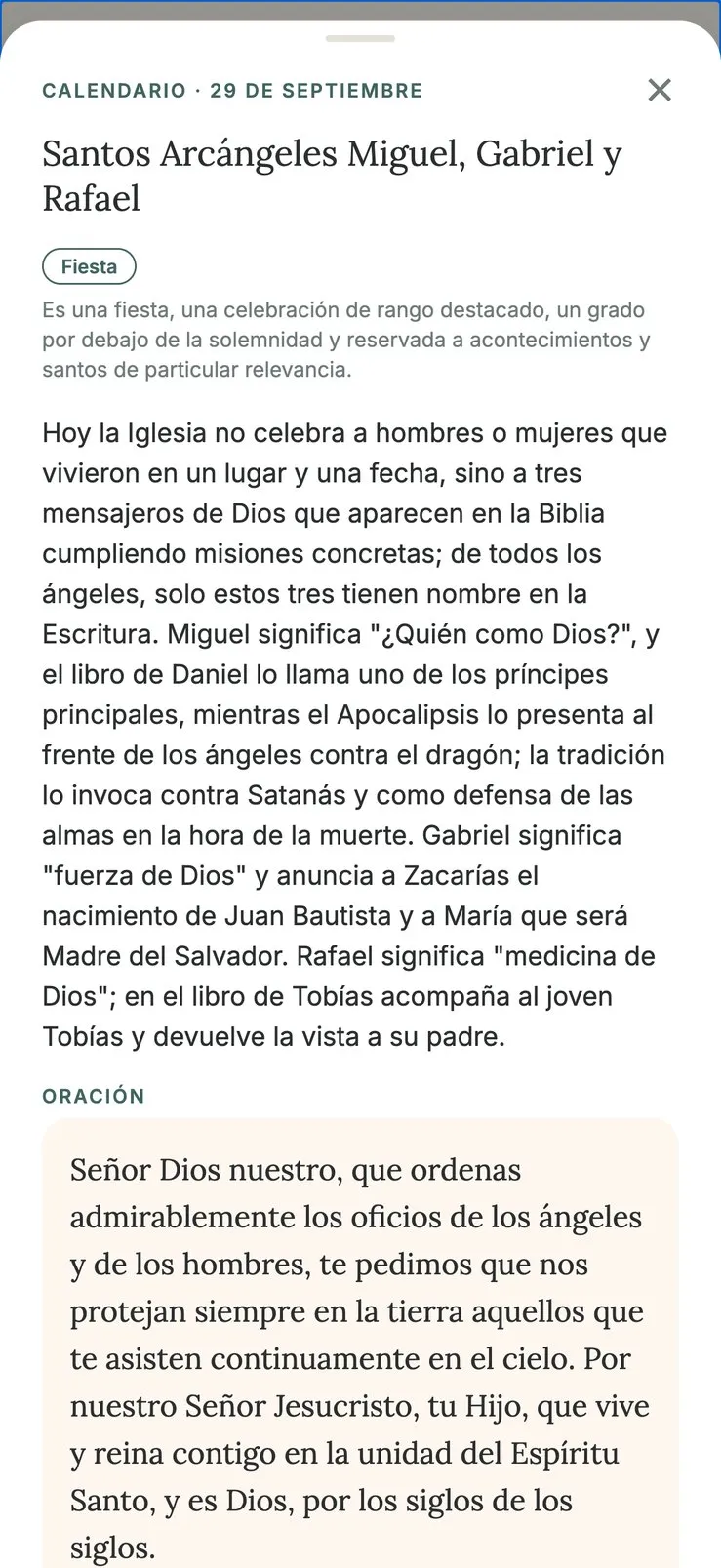 Captura de MiRezo: Santo del día