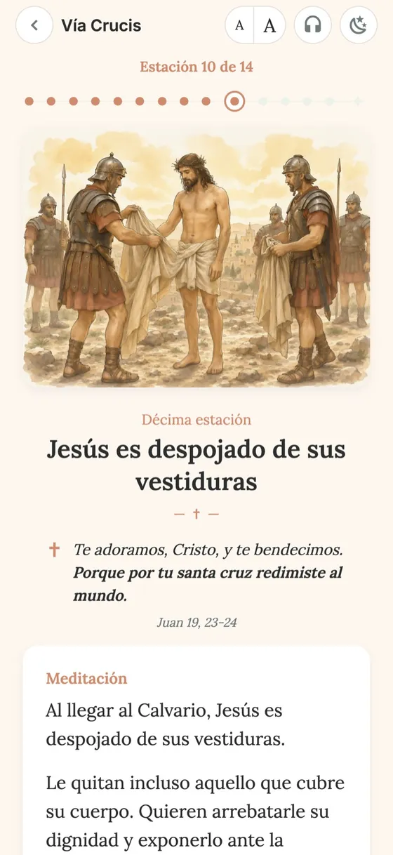 El Vía Crucis en MiRezo: la décima estación con su pintura, meditación y oración
